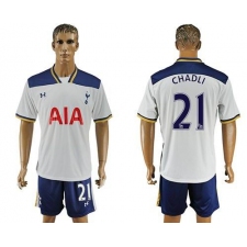Tottenham Hotspur #21 Chadli White Home Soccer Club Jersey