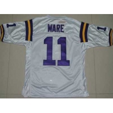 LSU Tigers #11 Spencer Ware White Embroidered NCAA Jersey