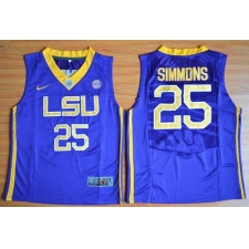 LSU Tigers #25 Ben Simmons Purple Basketball Stitched Youth NCAA Jersey