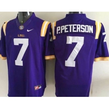 LSU Tigers #7 P.Peterson Purple Stitched NCAA Jersey