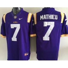 LSU Tigers #7 Tyrann Mathieu Purple Stitched NCAA Jersey