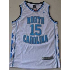 North Carolina #15 Vince Carter White Embroidered NCAA Jersey