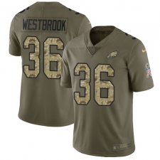 Men's Nike Philadelphia Eagles #36 Brian Westbrook Limited Olive Camo 2017 Salute to Service NFL Jersey