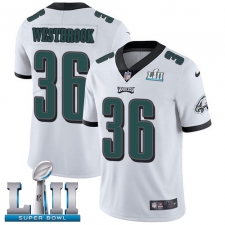 Men's Nike Philadelphia Eagles #36 Brian Westbrook White Vapor Untouchable Limited Player Super Bowl LII NFL Jersey