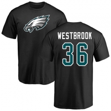 Nike Philadelphia Eagles #36 Brian Westbrook Black Name & Number Logo T-Shirt