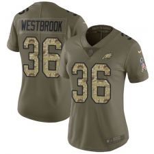 Women's Nike Philadelphia Eagles #36 Brian Westbrook Limited Olive Camo 2017 Salute to Service NFL Jersey