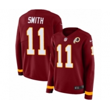 Women's Nike Washington Redskins #11 Alex Smith Limited Burgundy Therma Long Sleeve NFL Jersey