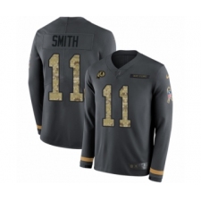 Youth Nike Washington Redskins #11 Alex Smith Limited Black Salute to Service Therma Long Sleeve NFL Jersey