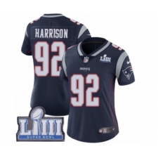 Women's Nike New England Patriots #92 James Harrison Navy Blue Team Color Vapor Untouchable Limited Player Super Bowl LIII Bound NFL Jersey