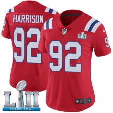 Women's Nike New England Patriots #92 James Harrison Red Alternate Vapor Untouchable Limited Player Super Bowl LII NFL Jersey