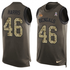 Men's Nike Cincinnati Bengals #46 Clark Harris Limited Green Salute to Service Tank Top NFL Jersey