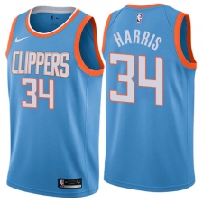 Men's Nike Los Angeles Clippers #34 Tobias Harris Swingman Blue NBA Jersey - City Edition