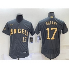 Men's Los Angeles Angels #17 Shohei Ohtani Number Grey 2022 All Star Stitched Flex Base Nike Jersey