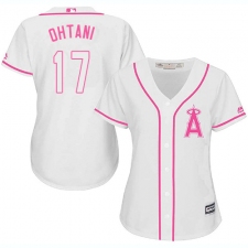 Women's Majestic Los Angeles Angels of Anaheim #17 Shohei Ohtani Authentic White Fashion Cool Base MLB Jersey