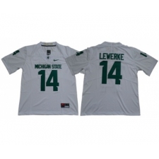 Spartans #14 Brian Lewerke White Limited Stitched NCAA Jersey