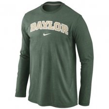 Baylor Bears Nike Wordmark Long Sleeves T-Shirt Green_1