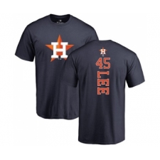 MLB Nike Houston Astros #45 Carlos Lee Navy Blue Backer T-Shirt