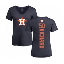 MLB Women's Nike Houston Astros #50 J.R. Richard Navy Blue Backer T-Shirt