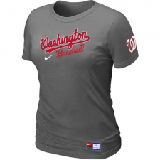 MLB Women's Washington Nationals Nike Practice T-Shirt - Dark Grey