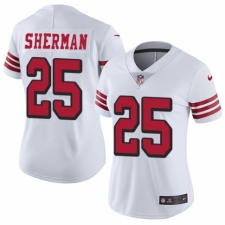 Women's Nike San Francisco 49ers #25 Richard Sherman Limited White Rush Vapor Untouchable NFL Jersey
