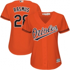 Women's Majestic Baltimore Orioles #28 Colby Rasmus Authentic Orange Alternate Cool Base MLB Jersey