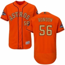 Men's Majestic Houston Astros #56 Hector Rondon Orange Alternate 2018 Gold Program Flex Base Authentic Collection MLB Jersey