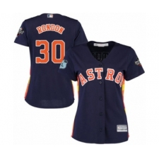 Women's Houston Astros #30 Hector Rondon Authentic Navy Blue Alternate Cool Base 2019 World Series Bound Baseball Jersey