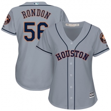 Women's Majestic Houston Astros #56 Hector Rondon Replica Grey Road Cool Base MLB Jersey