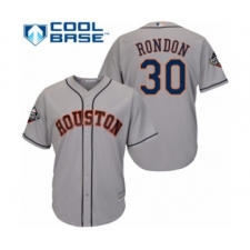 Youth Houston Astros #30 Hector Rondon Authentic Grey Road Cool Base 2019 World Series Bound Baseball Jersey