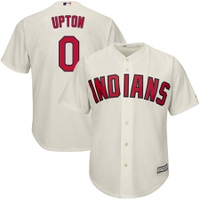 Men's Majestic Cleveland Indians #0 B.J. Upton Replica Cream Alternate 2 Cool Base MLB Jersey