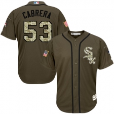 Youth Majestic Chicago White Sox #53 Welington Castillo Authentic Green Salute to Service MLB Jersey