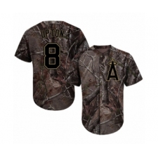 Men's Los Angeles Angels of Anaheim #8 Justin Upton Authentic Camo Realtree Collection Flex Base Baseball Jersey