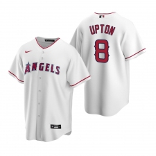 Men's Nike Los Angeles Angels #8 Justin Upton White Home Stitched Baseball Jersey
