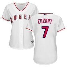 Women's Majestic Los Angeles Angels of Anaheim #7 Zack Cozart Replica White Home Cool Base MLB Jersey