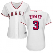Women's Majestic Los Angeles Angels of Anaheim #3 Ian Kinsler Authentic White Home Cool Base MLB Jersey
