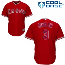 Youth Majestic Los Angeles Angels of Anaheim #3 Ian Kinsler Authentic Red Alternate Cool Base MLB Jersey