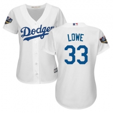 Women's Majestic Los Angeles Dodgers #33 Mark Lowe Authentic White Home Cool Base 2018 World Series MLB Jersey