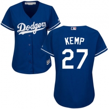Women's Majestic Los Angeles Dodgers #27 Matt Kemp Replica Royal Blue Alternate Cool Base MLB Jersey