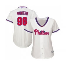 Women's Philadelphia Phillies #96 Tommy Hunter Replica Cream Alternate Cool Base Baseball Jersey