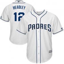 Youth Majestic San Diego Padres #12 Chase Headley Authentic White Home Cool Base MLB Jersey