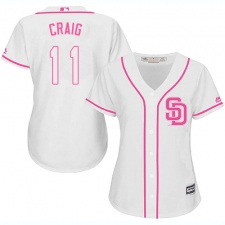 Women's Majestic San Diego Padres #11 Allen Craig Replica White Fashion Cool Base MLB Jersey