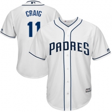 Youth Majestic San Diego Padres #11 Allen Craig Replica White Home Cool Base MLB Jersey