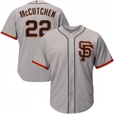 Youth Majestic San Francisco Giants #22 Andrew McCutchen Authentic Grey Road 2 Cool Base MLB Jersey