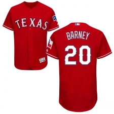 Men's Majestic Texas Rangers #20 Darwin Barney Red Alternate Flex Base Authentic Collection MLB Jersey