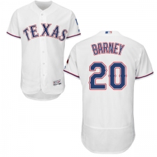 Men's Majestic Texas Rangers #20 Darwin Barney White Home Flex Base Authentic Collection MLB Jersey
