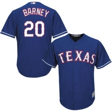 Youth Majestic Texas Rangers #20 Darwin Barney Authentic Royal Blue Alternate 2 Cool Base MLB Jersey