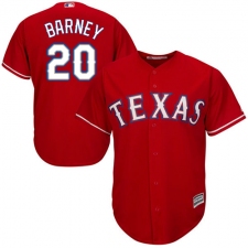 Youth Majestic Texas Rangers #20 Darwin Barney Replica Red Alternate Cool Base MLB Jersey