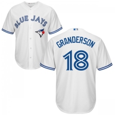 Men's Majestic Toronto Blue Jays #18 Curtis Granderson Replica White Home MLB Jersey