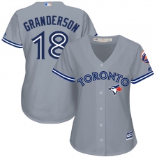Women's Majestic Toronto Blue Jays #18 Curtis Granderson Authentic Grey Road MLB Jersey