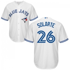 Men's Majestic Toronto Blue Jays #26 Yangervis Solarte Replica White Home MLB Jersey